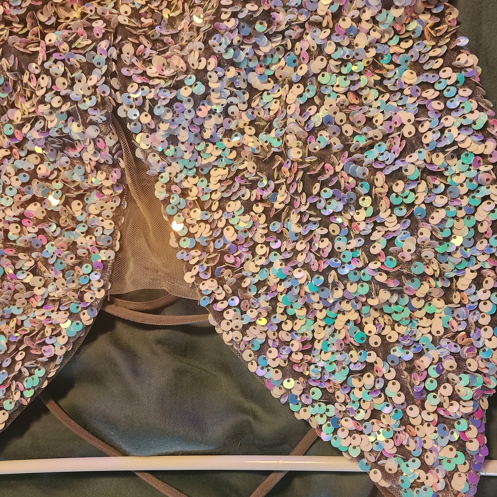 Fashion Nova Iridescent Sequin Backless Dress - Picture 4 of 6